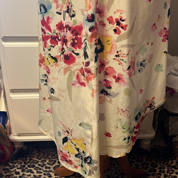 H&M sleeveless crossover back high low watercolor print dress - Picture 7 of 13